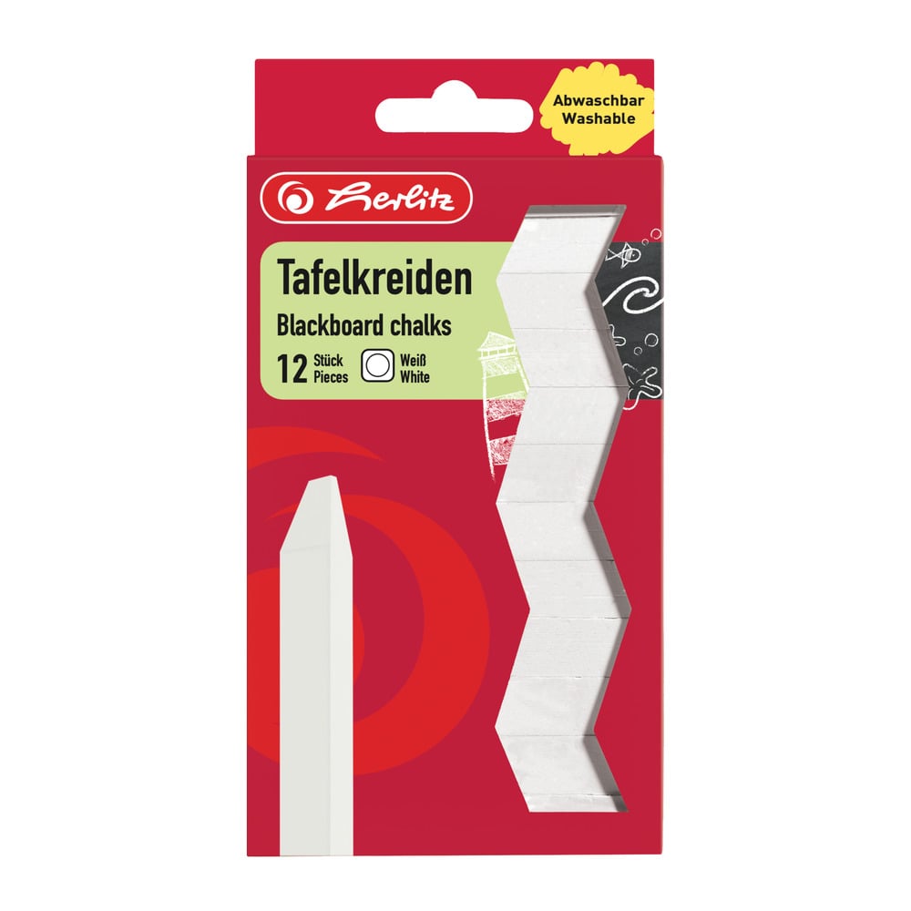 Tafelkreide weiß 12 Stück Kinderbasteln - Herlitz