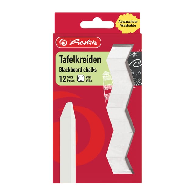Tafelkreide weiß 12 Stück Kinderbasteln - Herlitz