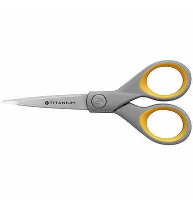 Westcott - Universalschere titan Nitrid Bonded super 127mm Linkshänder Rechtshänder Stahl grau/gelb