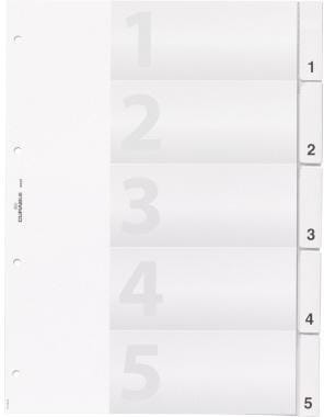 Durable - Ordnerregister din A4 1-5 blanko Kunststoff transparent 5 Registerblätter