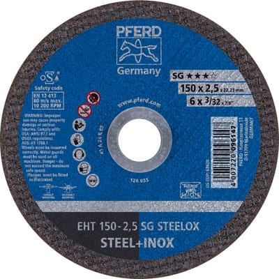 Trennscheibe SG STEELOX D150x2,5mm gerade INOX Bohrung 22,23 mm