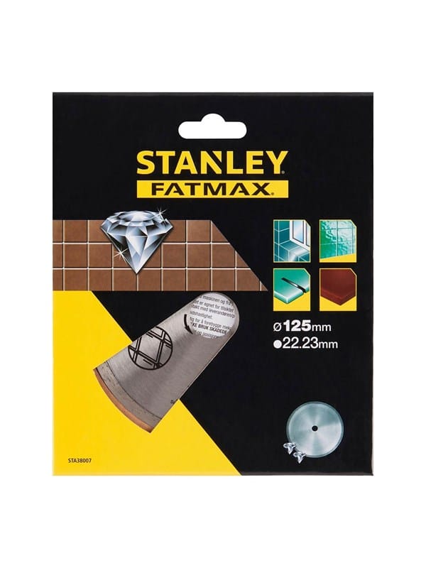 Durchgehende Diamanttrennscheibe 125 mm - Feine Schnitte in Fliesen. STANLEY STA38007-XJ