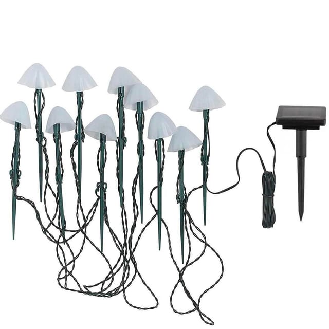 Set Mit 10 Mini Solarpilzen CHAMPY 3.8m