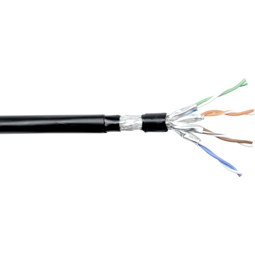 Tru Components Tc-14914180 Netzwerkkabel Cat 7 S/ftp 4 X 2 X 0.24 Mm² Schwarz 100 M