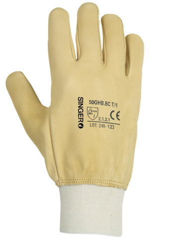 Wasserabweisende Handschuhe aus Rindnarbenleder SINGER - Größe 10 - 50GHBBC10