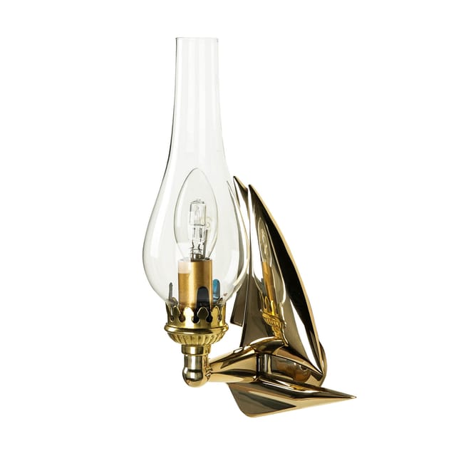 Maritime Wandlampe Messing Glas Bad Flur dekorativ E14