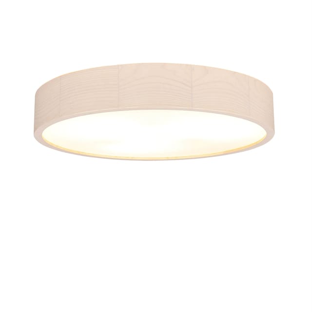 Licht-erlebnisse - Deckenlampe Holz rund 47 cm groß E27 flach blendarm Wohnzimmer Schlafzimmer
