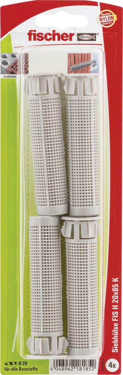 4x Ankerhülse fis h 20x85 k Kunststoff - 522833 - Fischer