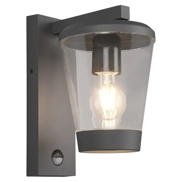 Wandleuchte Cavado Anthrazit Aluminium IP44 mit Trio Lichtsensor