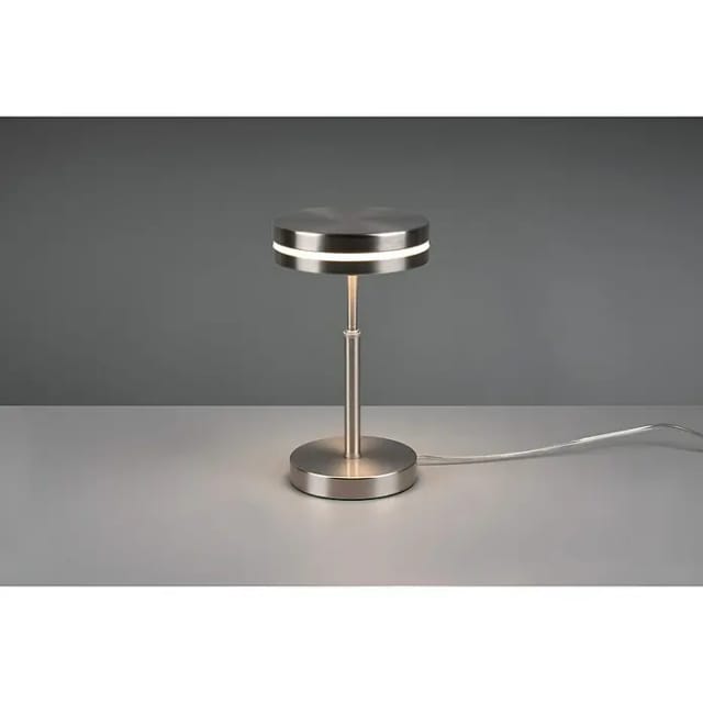 Trio - Kleine led Tischleuchte franklin rund Silber, Höhe 25cm