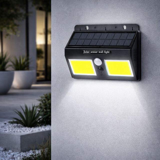 LED-Solarwandleuchte IP65 Batteriesensor: 3,7V 1.200Ma [LUM-YC-SW8019-COB] Greenice
