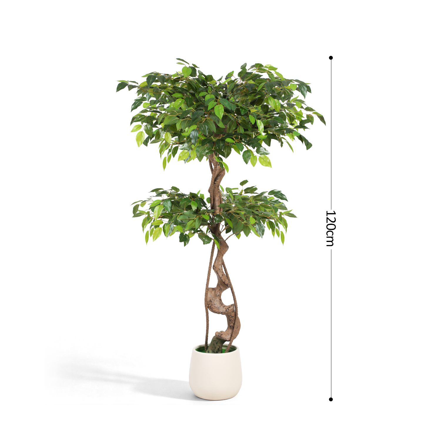 Wolketon Ficus Kunstpflanze 120 Cm, Ohne Gießen, Schneiden Oder Düngen