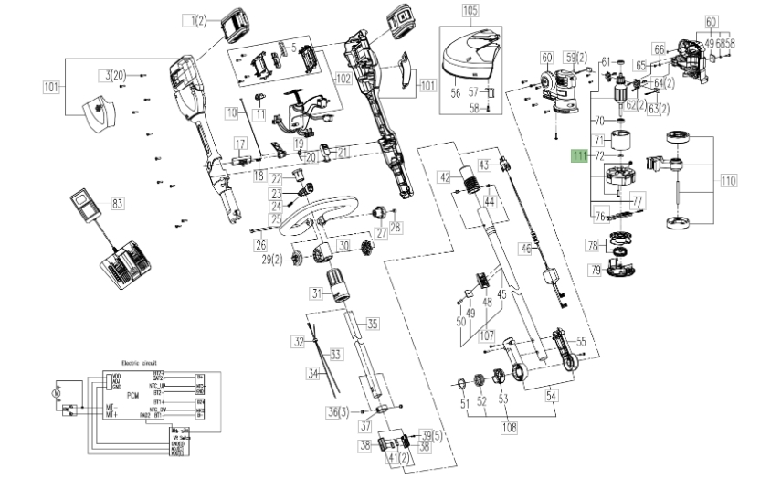 Original Worx Wg168e Wg184e Freischneiderkopfrotor 50033044