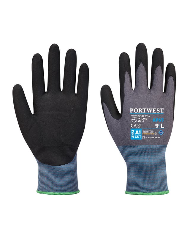 NPR Pro Handschuhe Schaum Nitril Schwarz/Grau XL - Größe 10