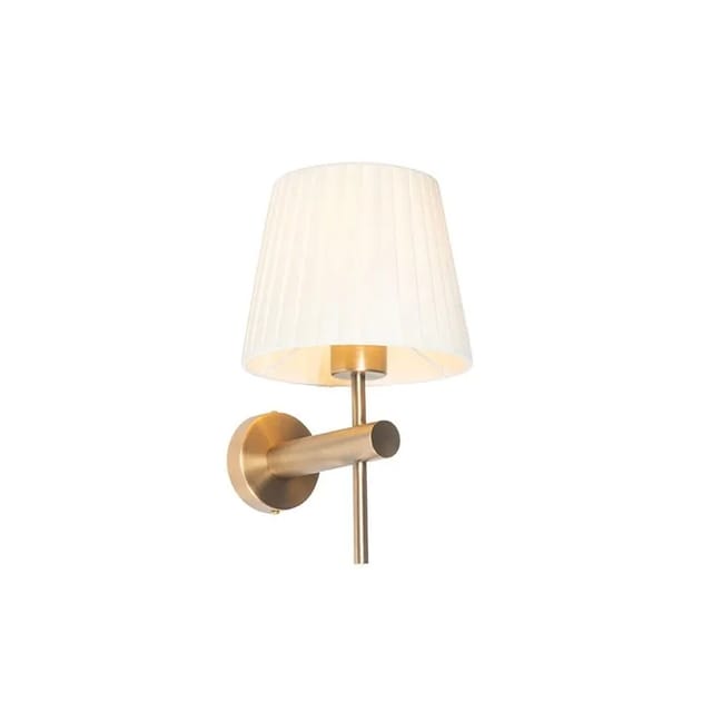 Moderne Wandleuchte Bronze mit weißem Schirm - Pluk