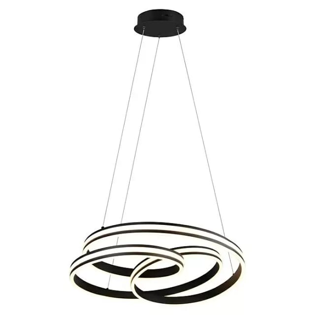 Trio - Große led Pendelleuchte nuria dimmbar geschwungen Schwarz, ø 60cm