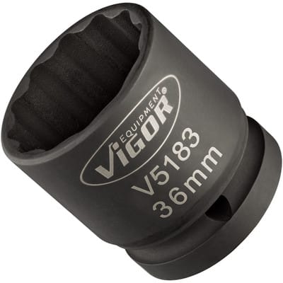 Schlagschrauber Steckschlüsseleinsatz ∙ V5183 ∙ 3/4 Zoll (20 mm) Vierkant hohl ∙ Außen Doppelsechskant Profil ∙ sw 36 mm