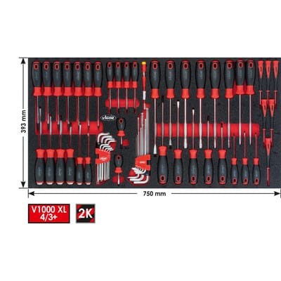 Schraubendreher Satz für Series xl, Außen Sechskant Profil, Innen torx Profil, Innen Sechskant Profil, Kreuzschlitz Profil ph, Pozidriv Profil p