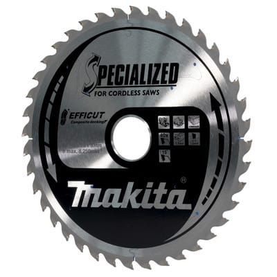 Sägeblatt Säge Sägen wpc Holz 185x1,5x30 Z40 efficut E-12245 - Makita