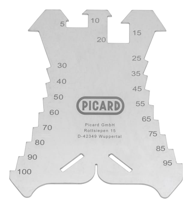 Anreißschablone von 5 - 100 mm aus Stahl - Picard
