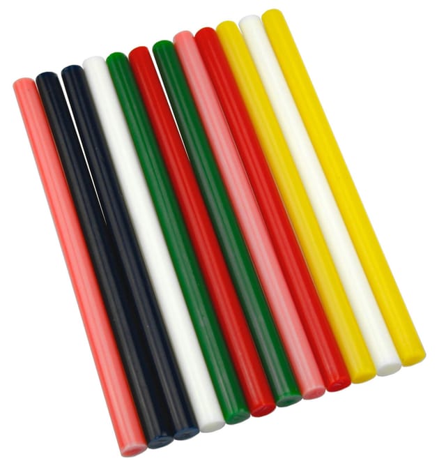 12 Heißkleber Klebesticks 11,2mm x 200mm farbig bunt