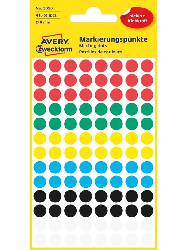 Avery Zweckform - Etik. Punkt sort. 8mm 3090