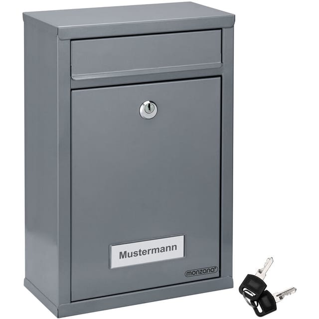 MONZANA® Briefkasten Wandbriefkasten Briefkastenanlage Postkasten Briefbox Stahl silber