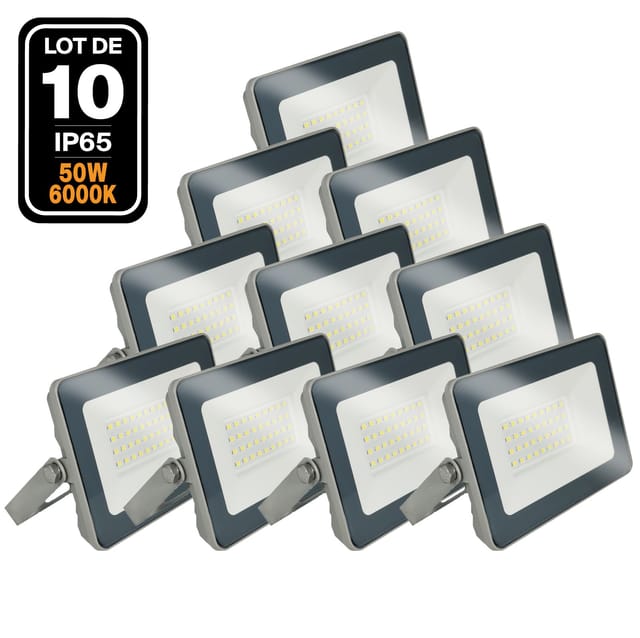10 LED-Fluter 50W Proline Kaltweiß 6500K Hohe Helligkeit.