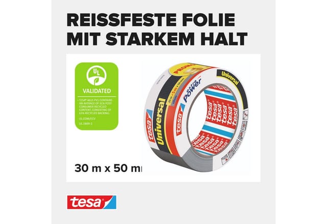 Tesa - extra Power Universal Gewebeband - Klebeband mit extra starkem Halt - vielseitiges Duct Tape für Reparaturen, zum Befestigen, Abdichten und