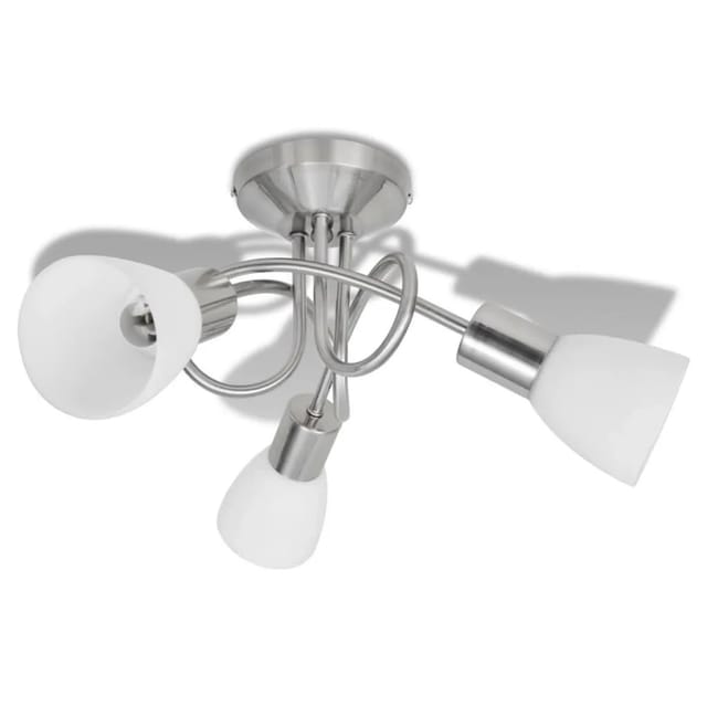 Vidaxl - Deckenleuchte mit Glas-Lampenschirmen für 3 E14 Glühlampen