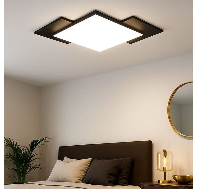 Led Deckenleuchte Tamuria 28,5x28,5cm schwarz, braun Deckenlampe Lampe - Eglo