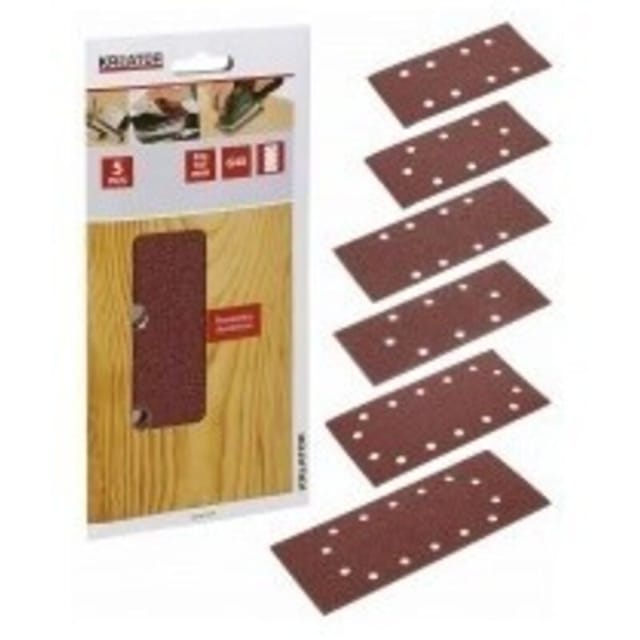 Satz aus 5 perforierten Selbstklebepads (ovale) - Körnung 120 - 115 x 230 mm - Kreator