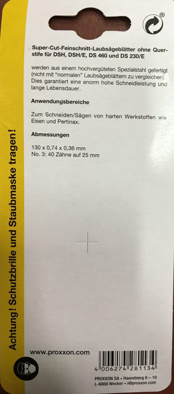 Proxxon Micromot 28113 12 St. Super-Cut-Laubsägenblatt für Eisen, fein verzahnt