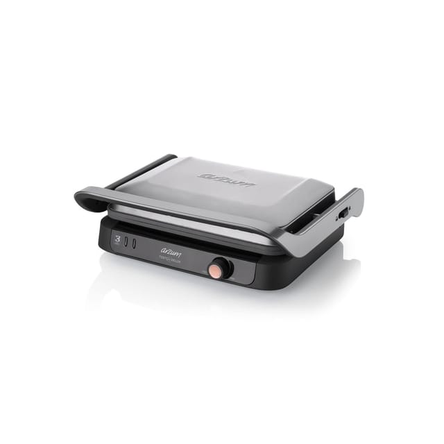 Tostçu Delux 1800W, Sandwichmaker, Antihaft-Gusseisenplatte in Granitoptik, Edelstahl - Arzum
