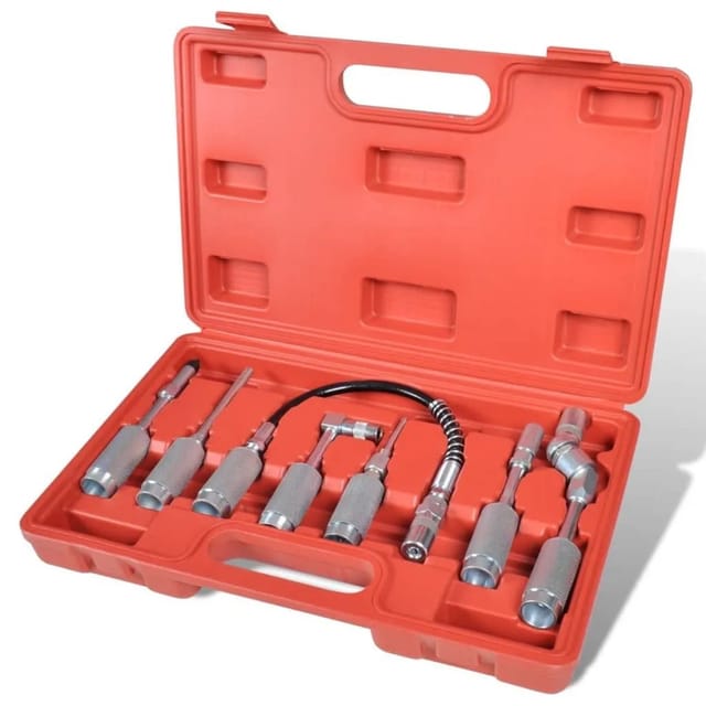 Adapter Fettpressen, 7 tlg. Set, Panzerschlauch Vidaxl