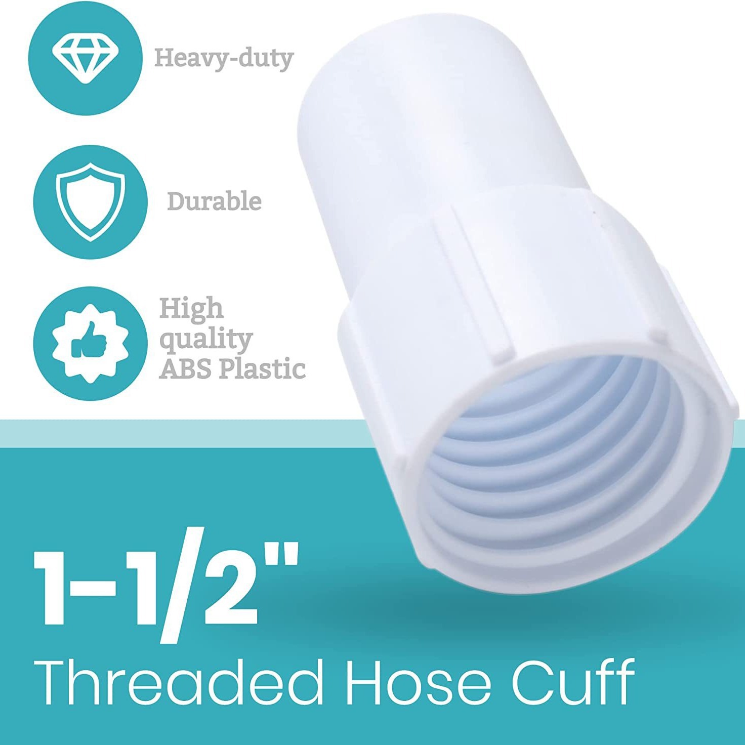 Tuyau D'Aspiration Fileté De 38 Mm Avec Raccord Fileté De 1-1/2 Pouce Pour Kit De Tuyau D'Aspiration De Nettoyeur De Piscine Manuel
