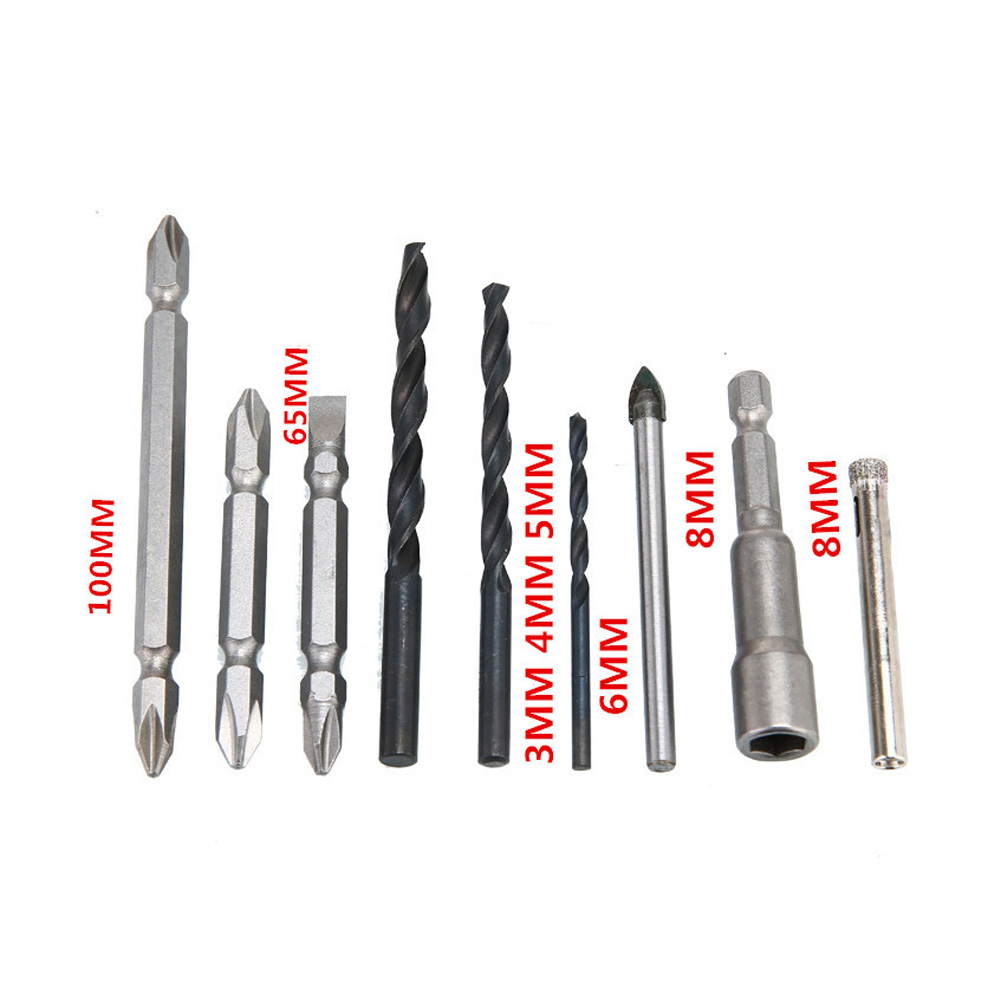 Spiralbohrer-set, Steckschraubendreher-bit-set, Handbohrmaschinenzubehör Nr. 1