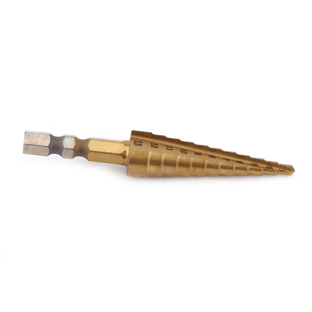 Hss-stufenbohrer Mit Titanbeschichtung, Sechskantschaft, 3–13 Mm