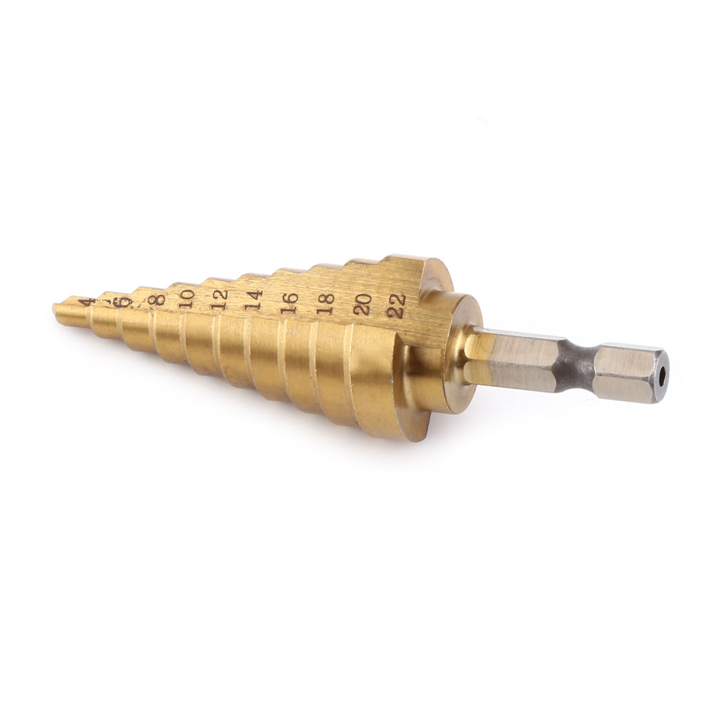 1 Hss-stufenbohrer Mit Titanbeschichtung, Sechskantschaft, 4–22 Mm