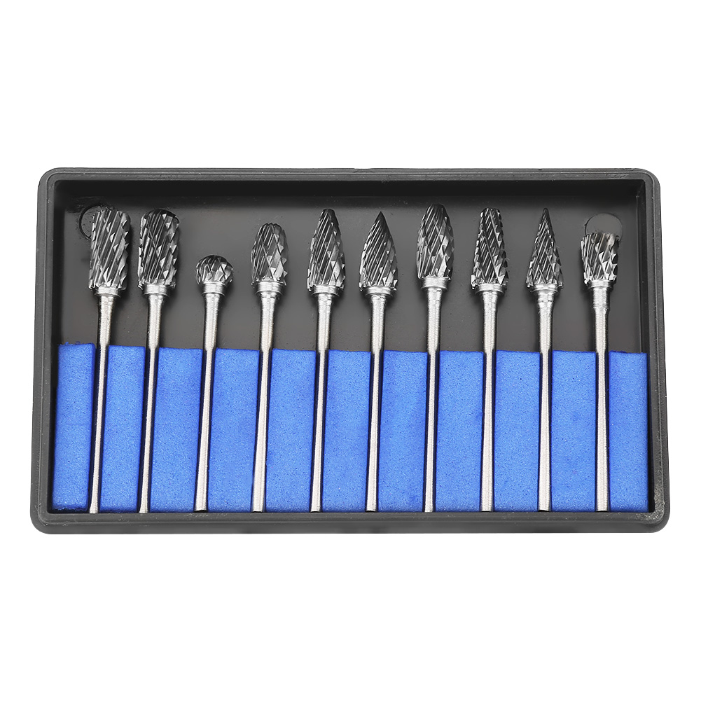 10-teiliger Fräsersatz Aus Wolframkarbid (3 X 6 Mm) Für Die Metallbearbeitung