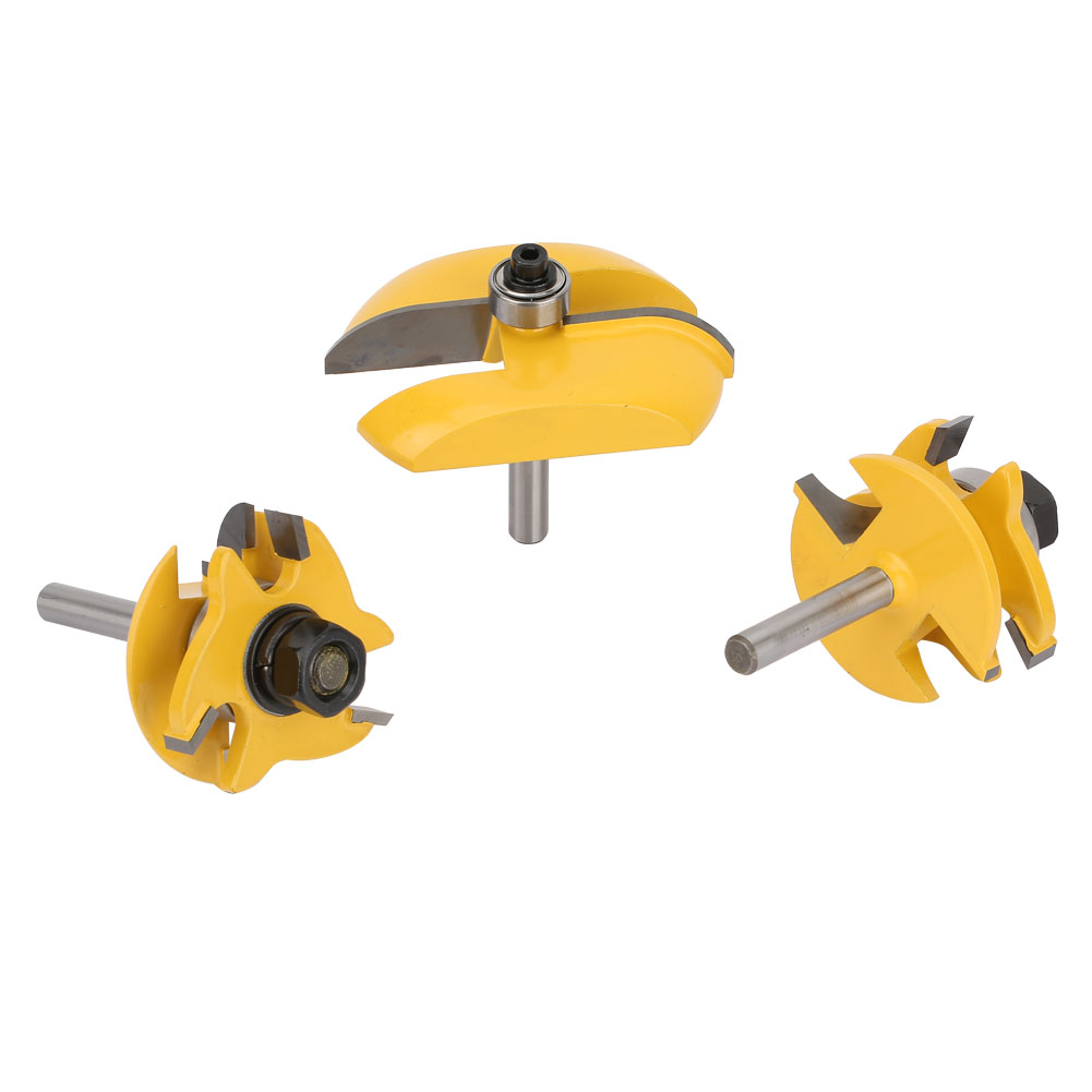 3-teiliges Set Fräser Mit 6-mm-schaft Für Holzrahmen, Türleisten Und -paneele