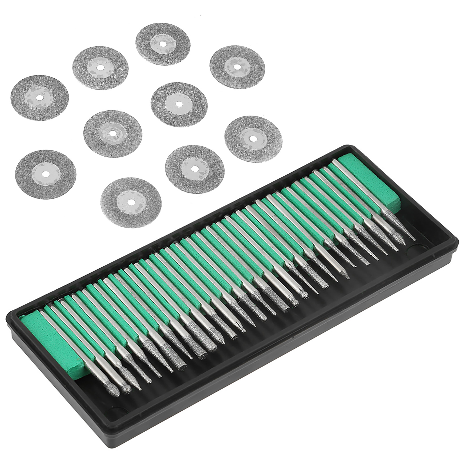 30 Diamantfräser, 10 Sägeblätter, Trennscheiben, 2 Spindeln – Zubehör Für Rotationswerkzeuge