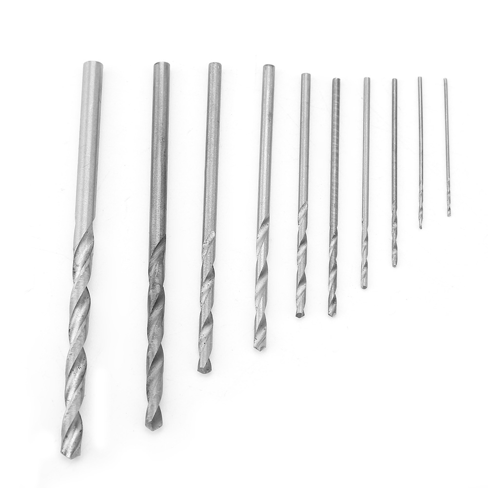 10 Langlebige Hss-spiralbohrer Mit Geradem Schaft (0,5-3 Mm)