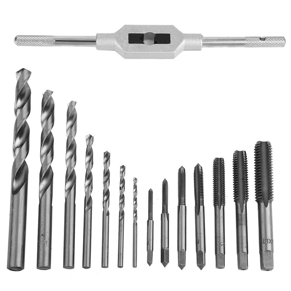 15-teiliges Set Aus Gewindebohrern Und Spiralbohrern Für Die Metallbearbeitung, Aus Legiertem Stahl