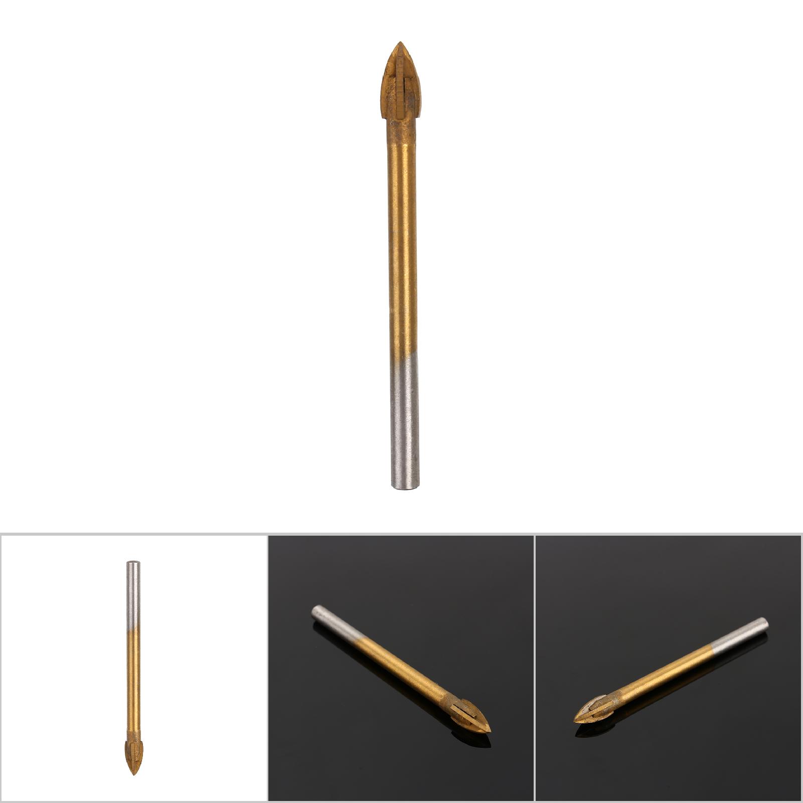 Mm Hartmetall-glasbohrer-set, Titanbeschichtet, 4 Schneidklingen, Kreuzkopfwerkzeug