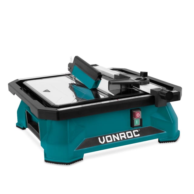 Vonroc - Fliesenschneider 650W -180mm - Integrierter Wassertank - extra große Edelstahl-Arbeitsplatte