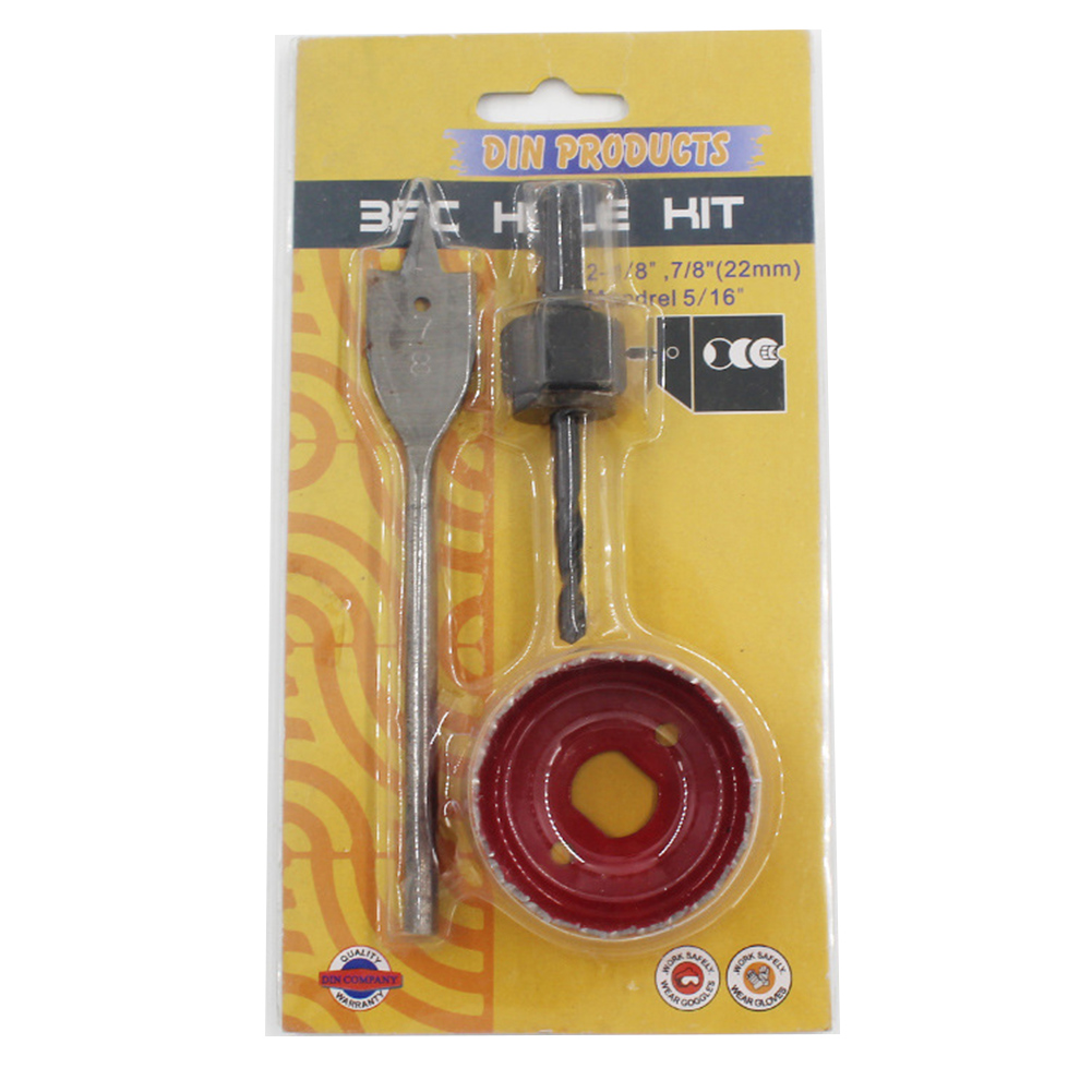 3-teiliges Flachbohrer-set Für Metall, Lochsägen Und Bohrer Für Holz, Bretter Und Kunststoff (rot)