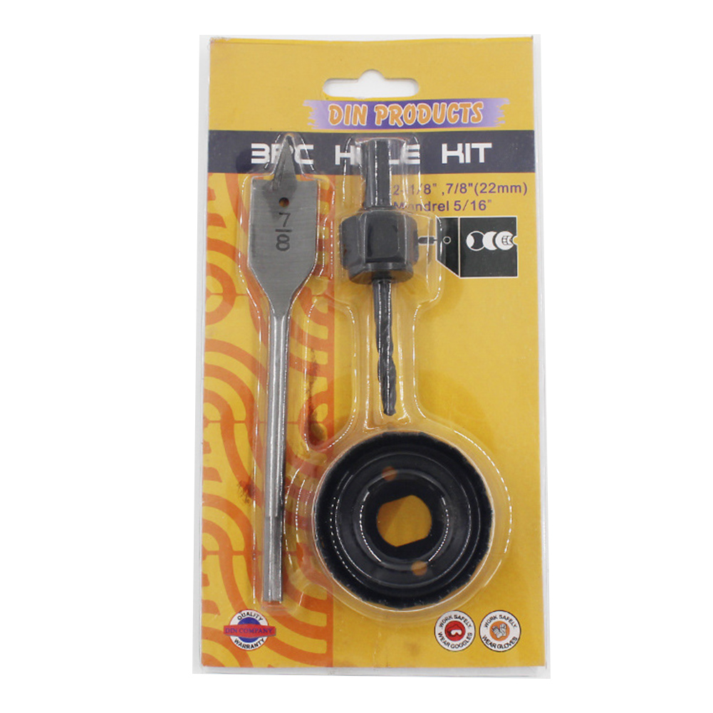 3-teiliges Flachbohrer-set Für Metall, Lochsägen Und Bohrer Für Holz, Bretter Und Kunststoff (schwarz)