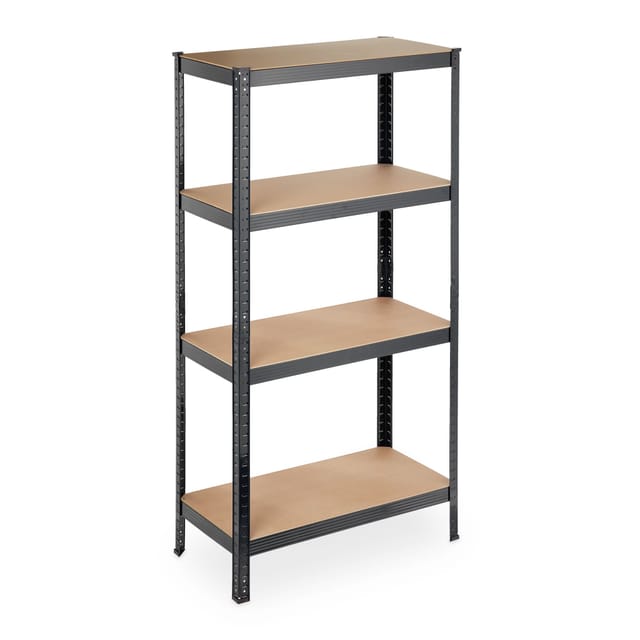 2 x Schwerlastregal, 4 Böden, HBT: 157 x 80 x 41 cm, 280 kg Traglast, Metall, Lagerregal für Keller, Garage, schwarz