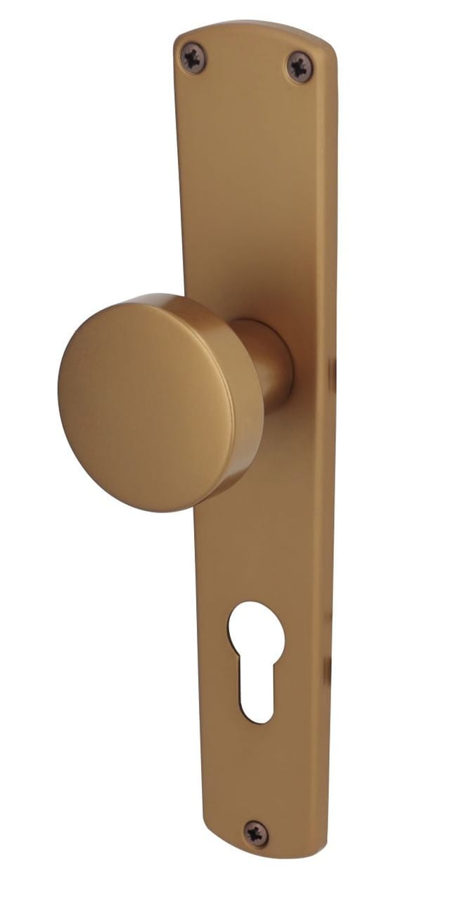 Alpertec - PZ-Knopflangschild Phil Aluminium bronze abgerundet Beschläge